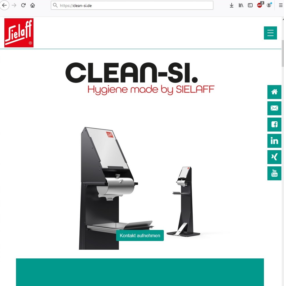 Das Neuprodukt Clean-Si wird auf einer eigenen Homepage beworben. Screenshot: VendingSpiegel